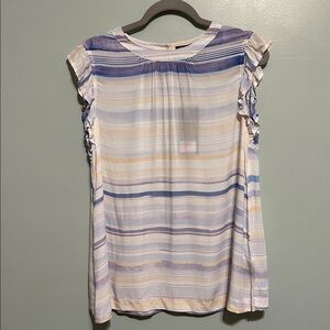 Dear John Multicolor Striped Blouse with Ruffle Sleeves